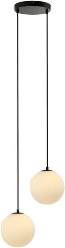 HOME DELUXE Hängeleuchte aus Glas SUNA Weiß - 2-flammig Pendelleuchte Deckenlampe Hängelampe Hängeleuchte, Design Hängel...