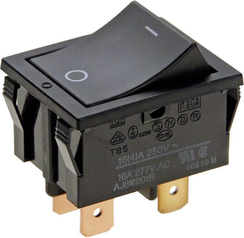 Panasonic AJ8W201BF Wippschalter AJ8W201BF 250 V/AC 16 A 2 x Aus/Ein rastend 1 St.