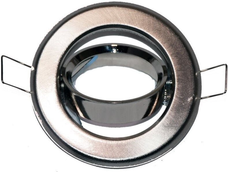 Trade Shop - verstellbarer einbau-spotlight-halter GU10 gebürstet runde led-spotlight-unterstützung -