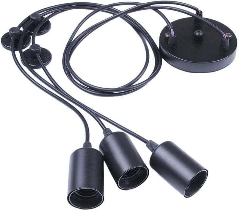 Clairage Suspendu Edison 2Mètres Reglable Plafonnier Araignée Lumière Métal Fil Cage Pendentif Éclairage Lustre Moderne ...