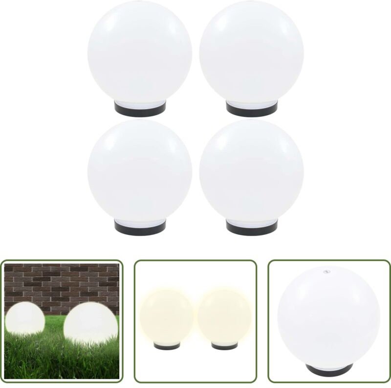 vidaXL Kugellampen - LED-Gartenleuchten 4 Stk. Kugelförmig 25 cm PMMA