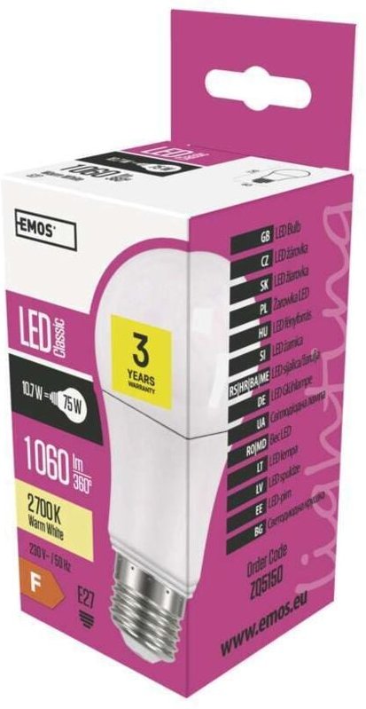 LED- Glühbirne A60 E27 warmweiß 10.7 W 60 × 120 mm