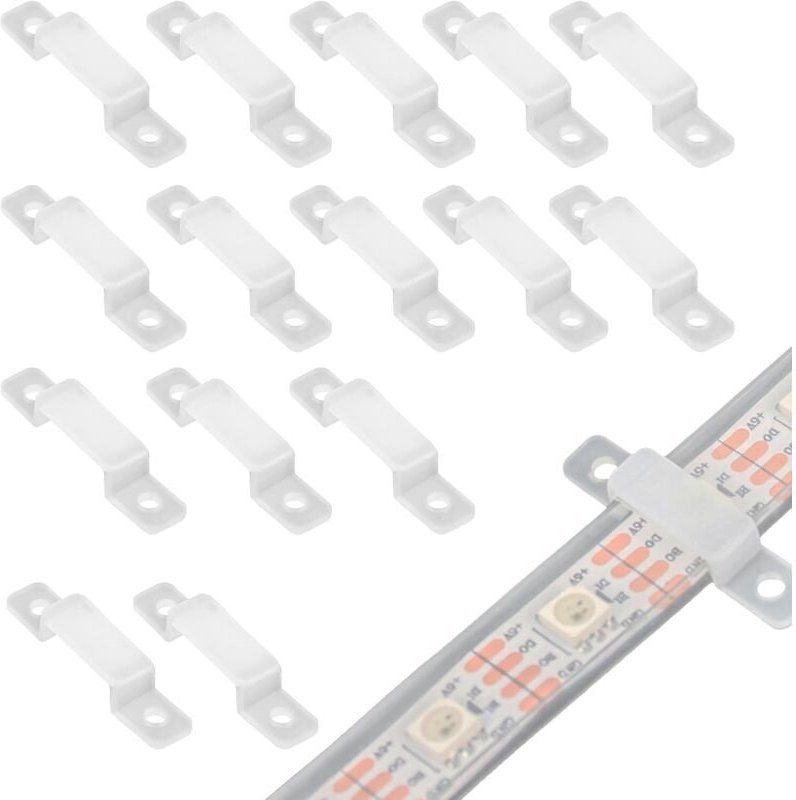 100 pezzi clip per strisce led da 10 mm di larghezza clip per strisce led senza viti impermeabili - KZQ