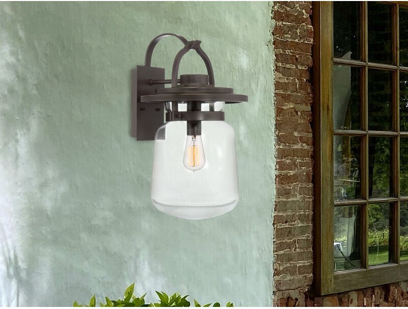 Elstead - Große rustikale Außenwandleuchte lasalle aus Aluminium, Höhe 49cm