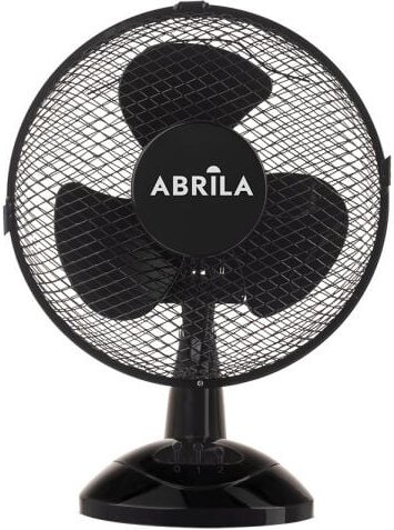 Fabrilamp - Tischventilator pizarro klein schwarz 2 Geschwindigkeiten 25w einstellbar fest und drehbar 36x27x17cm