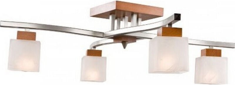 Lamkur Lighting - Lamkur Dana Halbbündige Deckenleuchte mit mehreren Armen und Glasschirm, rustikal, 4x E27