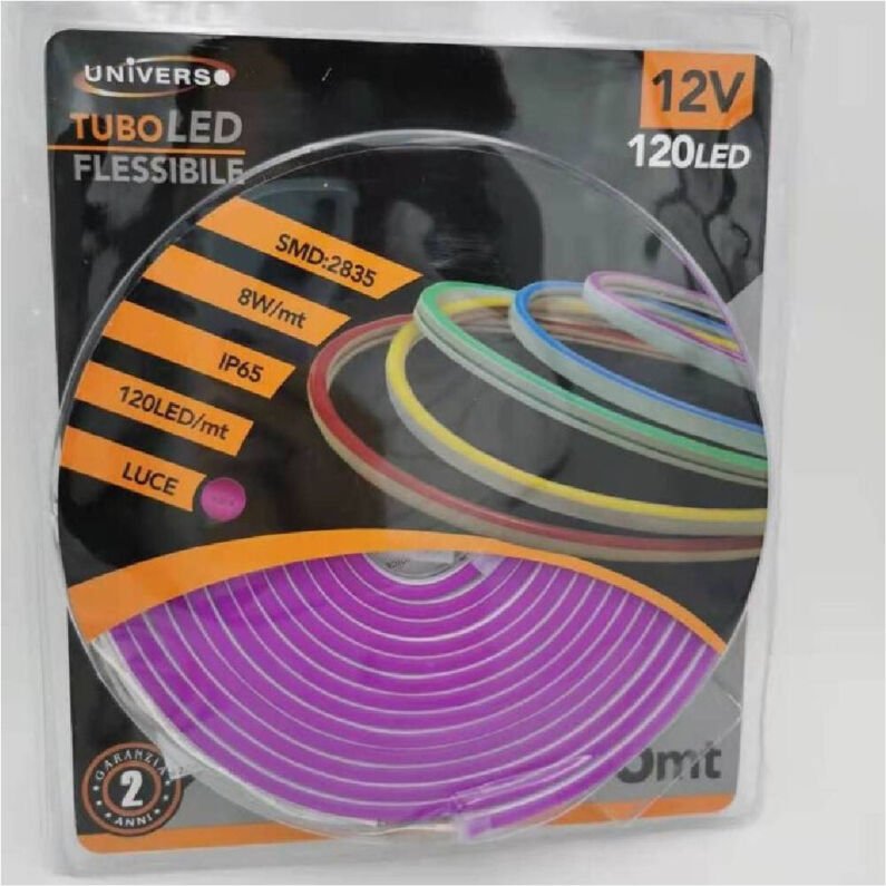 Trade Shop - strip led neon flessibible striscia decorativa 5 mt IP65 vari toni luce U-12V -