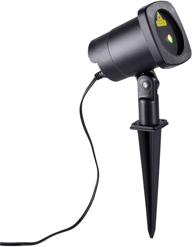 Led Steckleuchte Außenleuchte Garten Dekoleuchte Laser rotierend, rot-grüne Lichteffekte, 6 Watt, LxBxH 10,5x8,4x15 cm