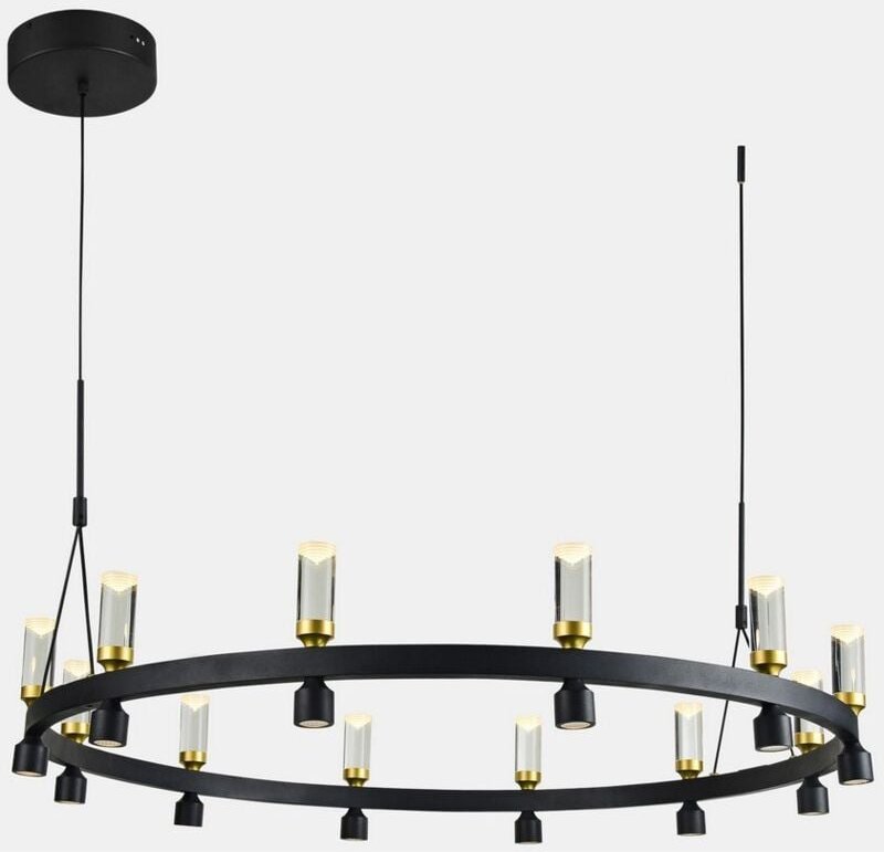 Thumbnail - Italux Almelo - Moderner LED-hängender Anhänger Schwarz, Gold, Warmweiß 3000K 3103lm
