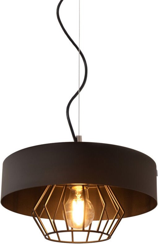 Babilon Zylindrische Pendel-Deckenleuchte Schwarz 29cm - Helam