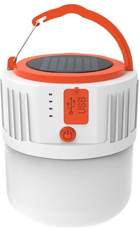 2-teilige, aufladbare LED-Kampflampe, Solarenergie und USB-Anschluss, wasserdicht nach IP45 für Gebäude