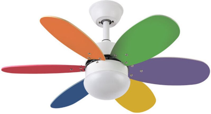 Fabrilamp - Ventilator dc alves 2xe27 white 6 Flügel rev. pastell/intense 41x85d w/remote & timer