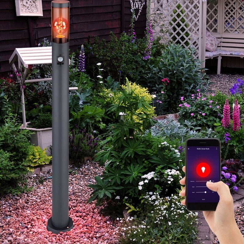 Wegeleuchte mit Bewegungsmelder Smart led Außenstehlampe dimmbar Gartenlampen , App- und Sprachsteuerung, rgb Farbwechse...