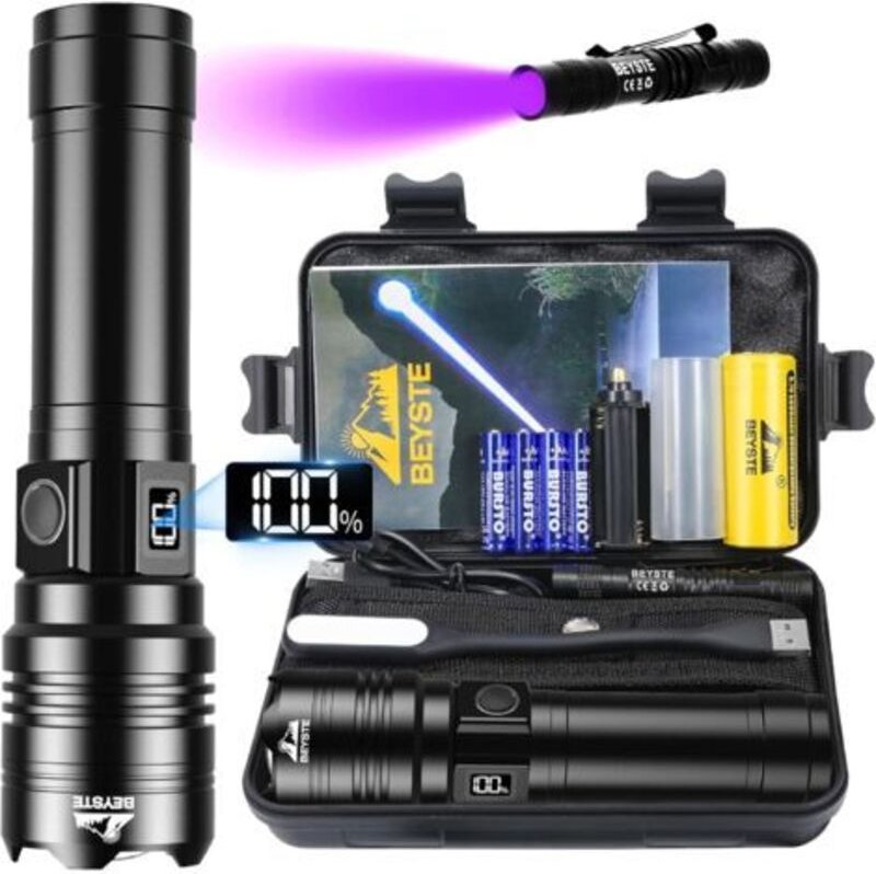 Ultrahelle LED Taschenlampe, 500000 Lumen Taschenlampe, USB Wiederaufladbare Taschenlampe, Ultrahelle LED Taschenlampe, ...