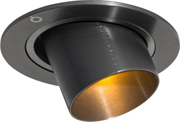 Thumbnail - Moderner Einbaustrahler Gunmetal GU10 35 mm rund schwenkbar - Installa