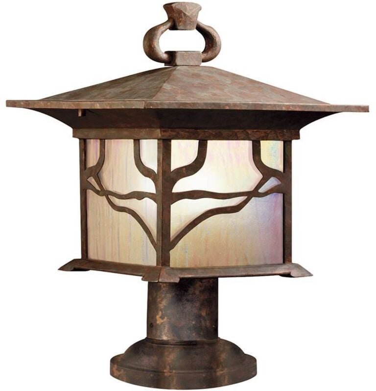 Ausgefallene Sockelleuchte morris im antiken Laternenlook, Höhe 42cm