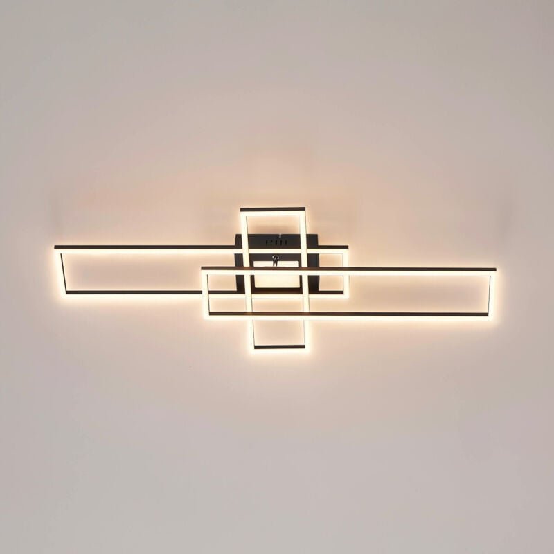 Rechteckige dimmbare und drehbare Decken- oder Wandleuchte schwarz - eli