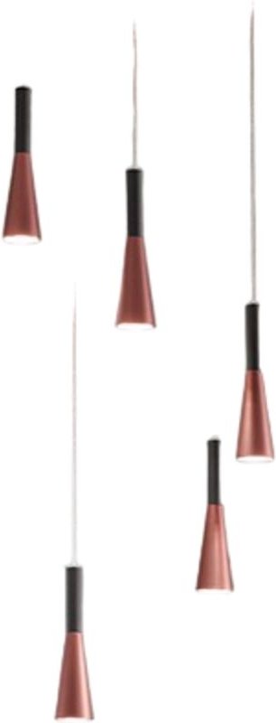 Cone Pendelleuchter Gold-Rosa Schwarz 5x7W 3000K Perenz