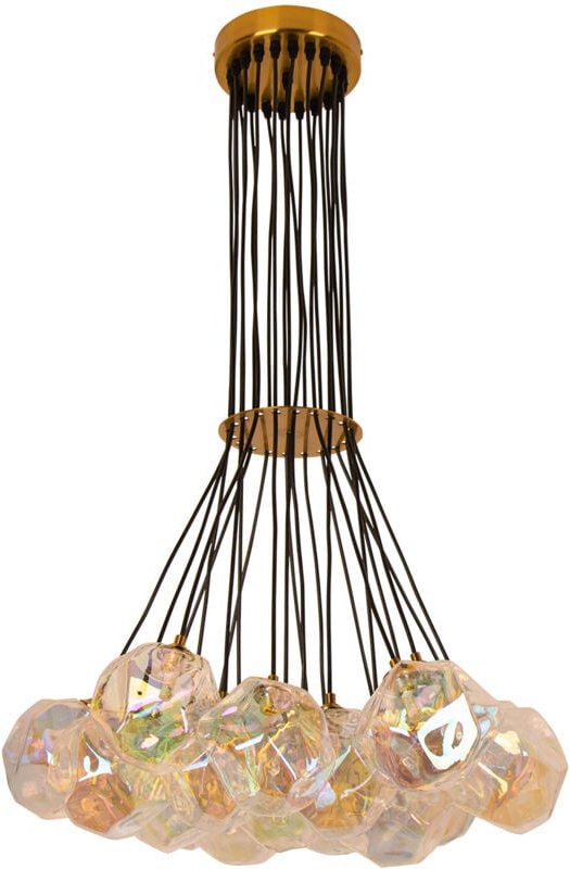 Deckenleuchte Hängeleuchte Kronleuchter für Wohnzimmer Esszimmer Gold 21 Glaskugeln