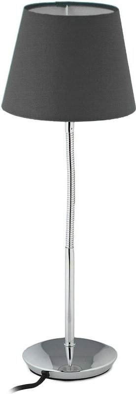 Relaxdays Tischlampe flexibel, mit Stoffschirm, verchromter Fuß, E14 Fassung, Nachttischlampe, HxD: 47 x 17 cm, grau