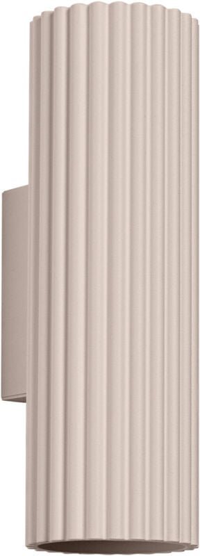 Moderne Wandleuchte in Taupe, Wellrohr, 20 cm, oben und unten, 2xGU10 10W KARBON, Sollux Lighting