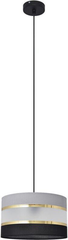 Helen Zylindrische Pendel-Deckenleuchte Schwarz, Gold, Grau 25cm - Helam