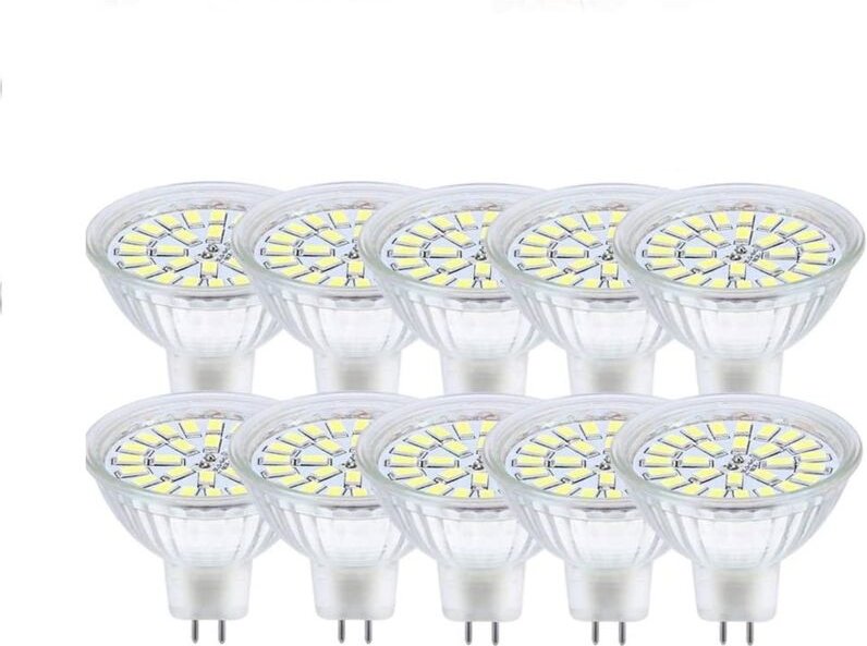 Aougo - GU5.3 LED-Leuchtmittel, Kaltweiß 6000 k, MR16 led 12 v, 3 w, entspricht 30 w Halogen, nicht dimmbare LED-Spot-Gl...