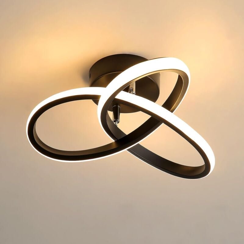 Comely - Moderne led Deckenleuchte, 22W 2500LM, Deckenlampe für Schlafzimmer, Wohnzimmer, Flur, Durchmesser 25cm - Schwa...