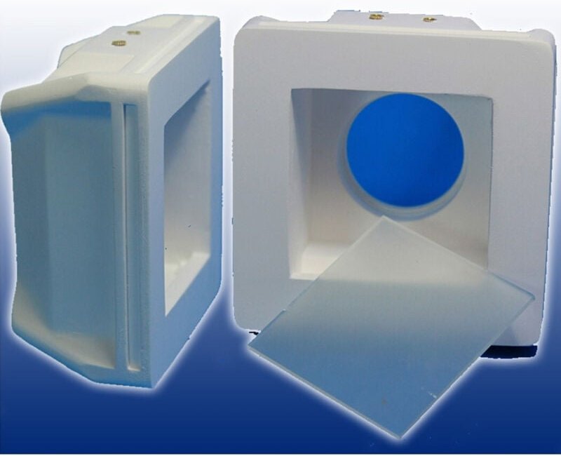 Fester einbau-spotlight-halter aus gips, quadratisch, led mit glas GU10 12X12 cm - - Trade Shop