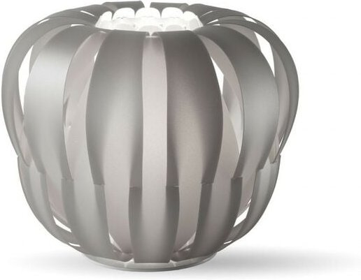 Silberne Tischlampe aus weißem Metall Cm. 19 x 17 Uhr