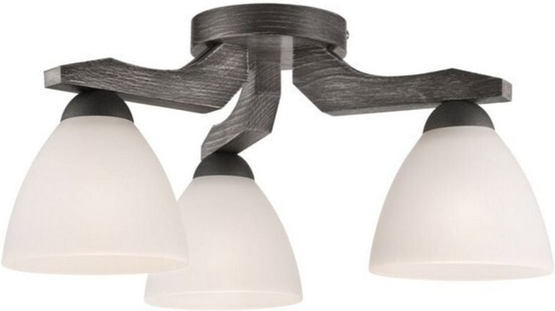 Lamkur Lighting - Lamkur Adriano Halbbündige Deckenleuchte mit mehreren Armen, Glasschirme, Graphit, 3x E27