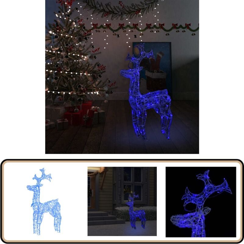 LED-Rentier Weihnachtsdeko 90 LEDs 60x16x100 cm Acryl - Weihnachtsdekoration - LED-Dekoration - Rentierfigur - Outdoor-B...