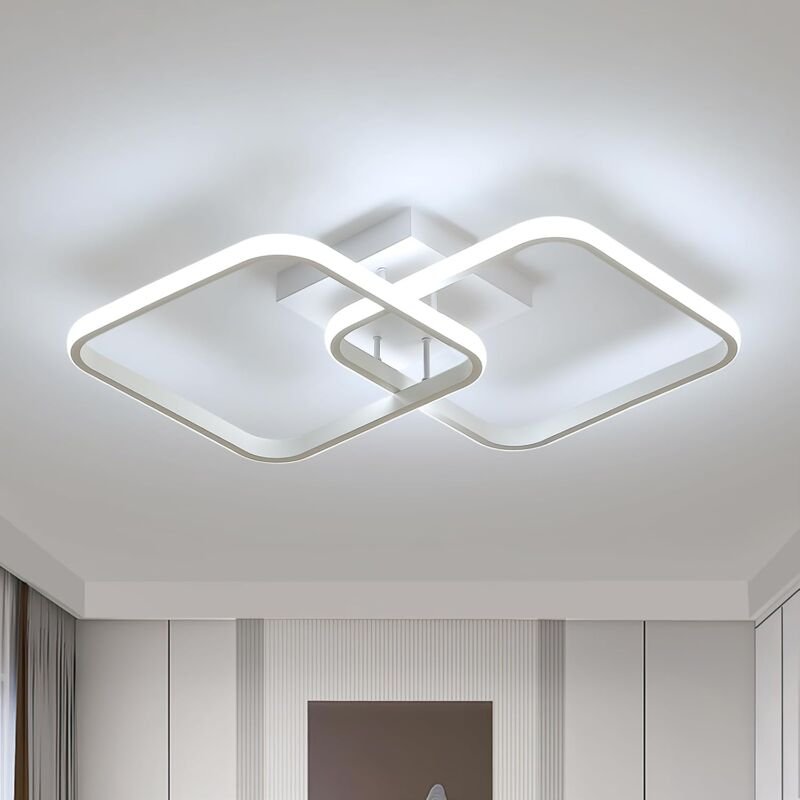 Comely - led Deckenleuchte, 42W 4700LM, Quadratische Acryl Deckenlampe, Moderner Aluminium Lampenschirm 59CM für Küche, ...