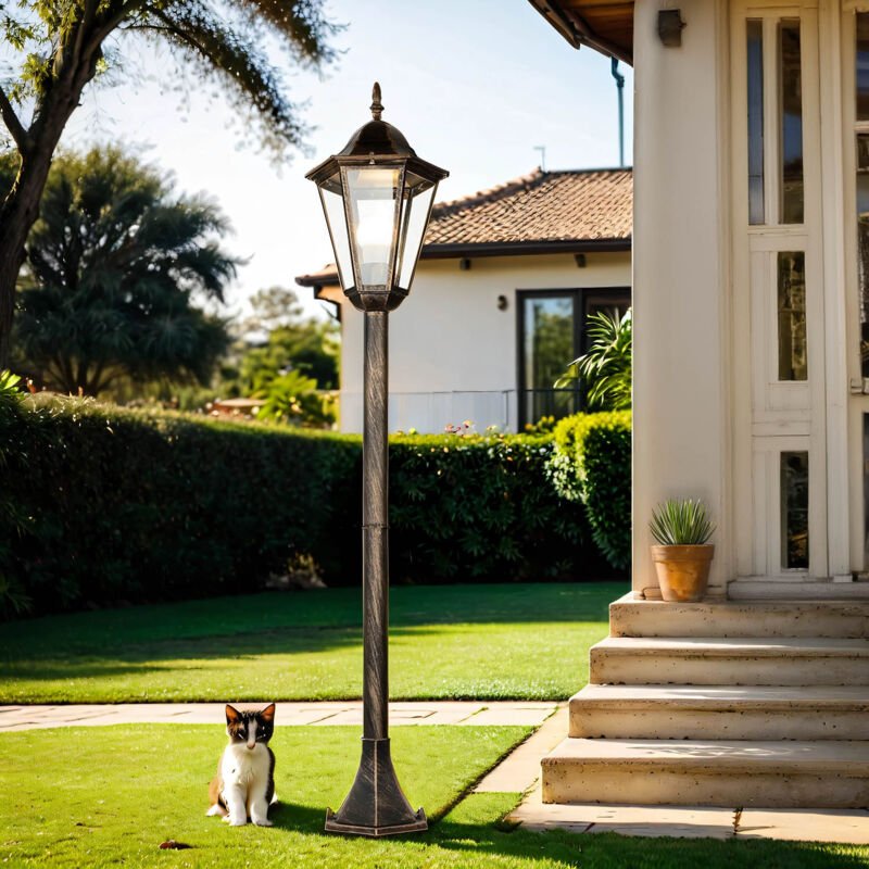 Rustikale Außenleuchte BRISTOL in Schwarz Kupfer IP44