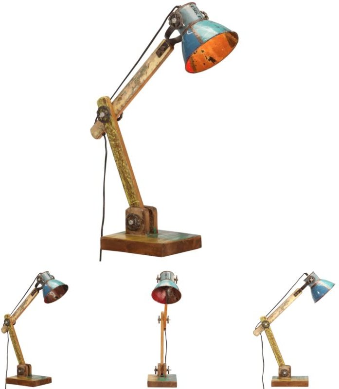 The Living Store - Schreibtischlampe Industrie-Stil Mehrfarbig Rund 23x18x95cm E27