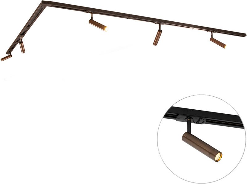 Modernes Schienensystem mit 5 Strahlern Dunkelbronze 1-phasig - Iconic Ivy