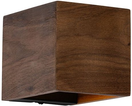 Ländliche Wandleuchte aus Walnussholz - Transfer