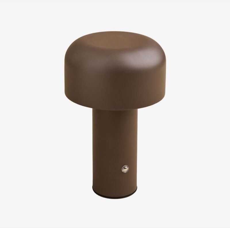 Thumbnail - Sklum - Kabellose LED-Tischlampe aus Metall für den Außenbereich Loentia Braun Choco