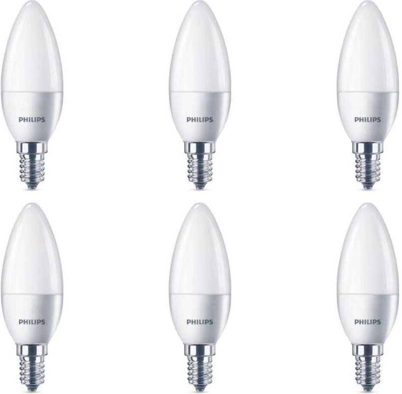 Philips - led Kerzenlampe 40W B35 E14 6 Stück 2700K Warmweiß 470 lm nicht dimmbar