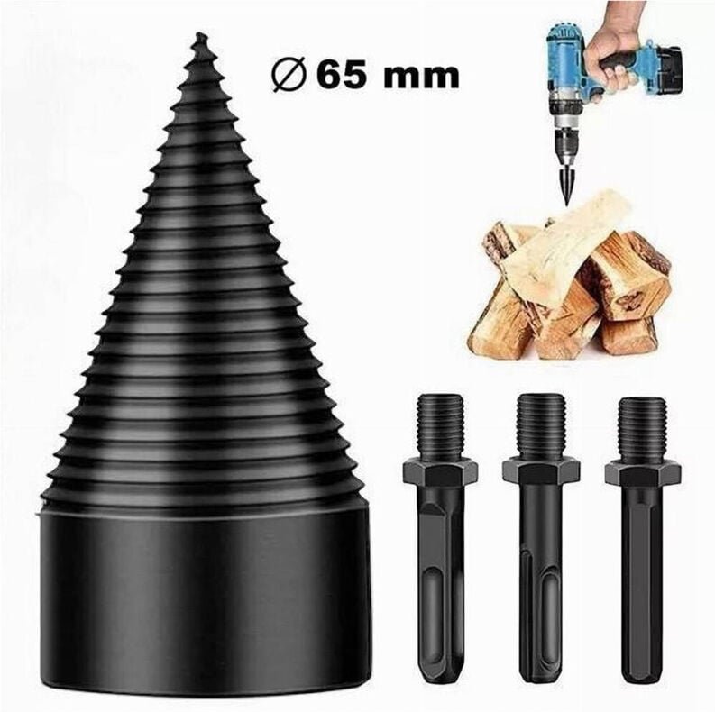 Trade Shop Traesio - Trade Shop - vite spaccalegna conica 65 mm fresno punta fortrapano mit 3 attacchi 07518 -