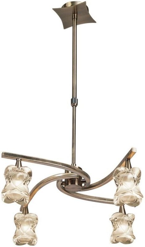 Inspired Mantra - Rosa - Teleskopdeckenanhänger Semi Flush Cabrio 4 Light G9, Antik Messing