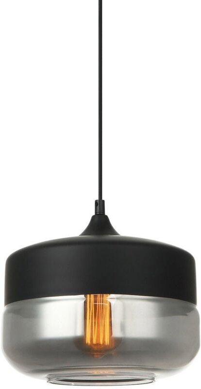 Molina - Modern Hanging Pendant Black 1 Licht mit Schwarz, Smoky Shade, E27 Dimmbar - Italux