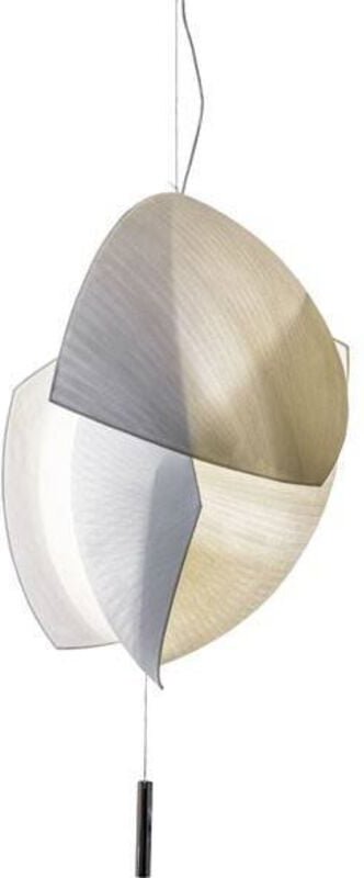 Grok Voiles - LED Kleine Pendelleuchte Chrom 1-10V Dimmen mit Deckenrose 490cm 4855lm 3000K