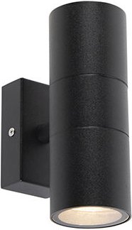 Smarte Außenwandleuchte schwarz IP44 inkl. 2 WiFi GU10 - Duo