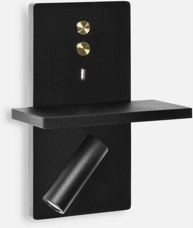 Leds-C4 Elamp - LED-Lesung USB-Licht Schwarz Gold 175lm 2700K