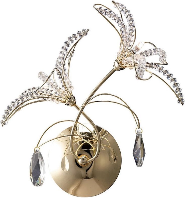 Inspired Kenzo Wandleuchte, schaltbar, 2-flammig, G4, französisches Gold/Kristall, nicht kompatibel mit LED/CFL