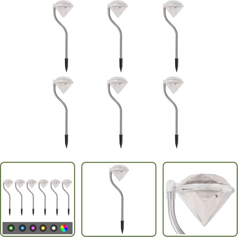 LED-Gartenbeleuchtung - LED-Solarleuchten 6 Stk. 9x7,8x29,5 cm