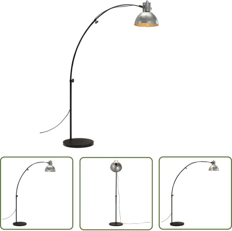 The Living Store - Stehleuchte 25 w Vintage Silbern 150 cm E27 - Industrielampen - Stehlampe - Designleuchte - Wohnraumb...