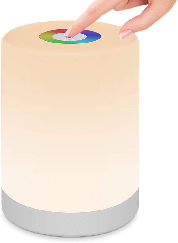 Gotrays - Smartes Nachtlicht, LED-Nachtlicht mit Touch-Sensor, RGB-Licht, Griff und SOS-Modus für Schlafzimmer, Büro, Wo...