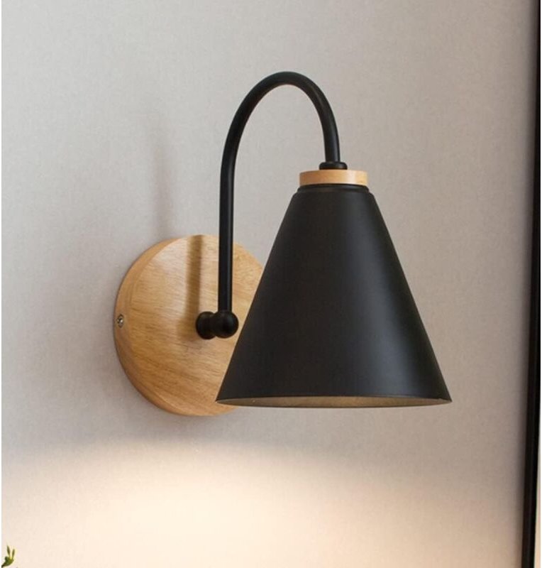 Wandleuchten aus Holz, moderne Leselampe, minimalistische Nachttischlampe, Vintage-Wandleuchte für den Innenbereich, Art...